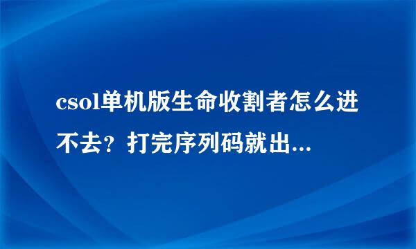 csol单机版生命收割者怎么进不去？打完序列码就出来了。。。