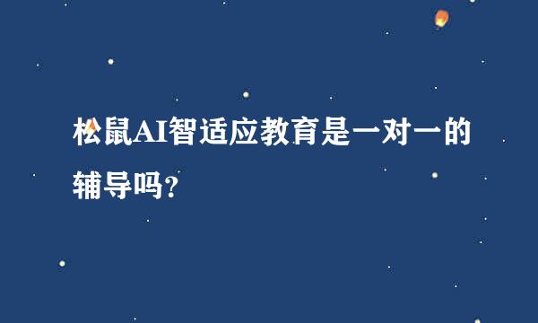 松鼠AI智适应教育是一对一的辅导吗？