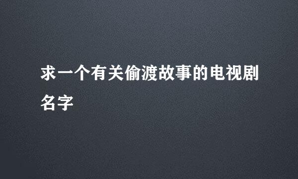 求一个有关偷渡故事的电视剧名字