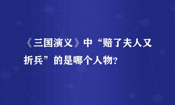 《三国演义》中“赔了夫人又折兵”的是哪个人物？