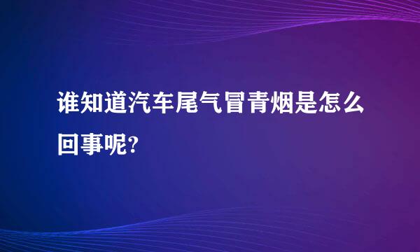 谁知道汽车尾气冒青烟是怎么回事呢?