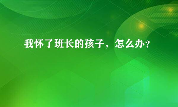 我怀了班长的孩子，怎么办？