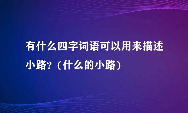 有什么四字词语可以用来描述小路？(什么的小路)