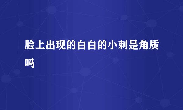 脸上出现的白白的小刺是角质吗