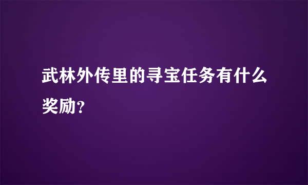 武林外传里的寻宝任务有什么奖励？