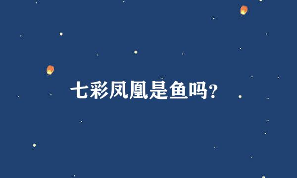 七彩凤凰是鱼吗？