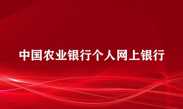 中国农业银行个人网上银行