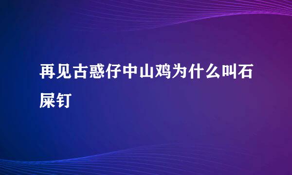 再见古惑仔中山鸡为什么叫石屎钉