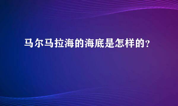 马尔马拉海的海底是怎样的？