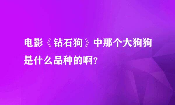 电影《钻石狗》中那个大狗狗是什么品种的啊？