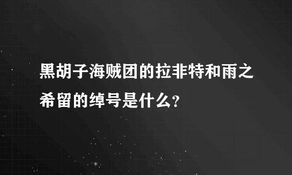 黑胡子海贼团的拉非特和雨之希留的绰号是什么？