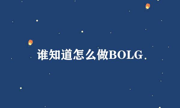 谁知道怎么做BOLG