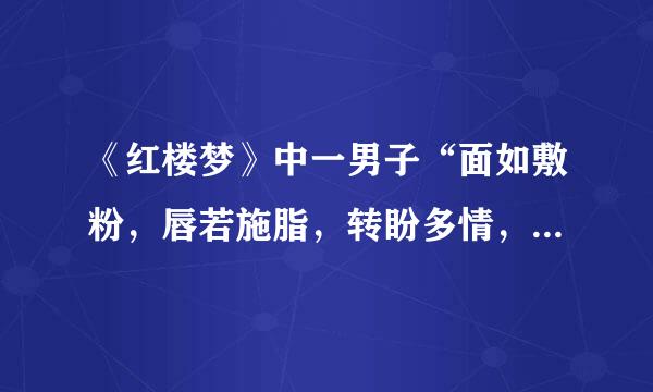 《红楼梦》中一男子“面如敷粉，唇若施脂，转盼多情，语言常笑。天然一段风骚，全在眉梢平生万种情思。”此人是~~~~~~