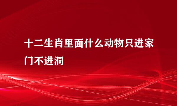 十二生肖里面什么动物只进家门不进洞