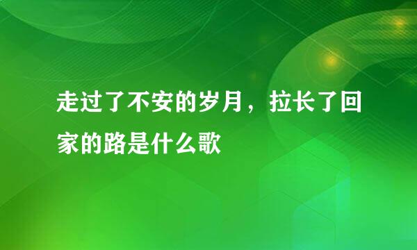 走过了不安的岁月，拉长了回家的路是什么歌