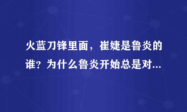 火蓝刀锋里面，崔婕是鲁炎的谁？为什么鲁炎开始总是对她不理她的感觉？