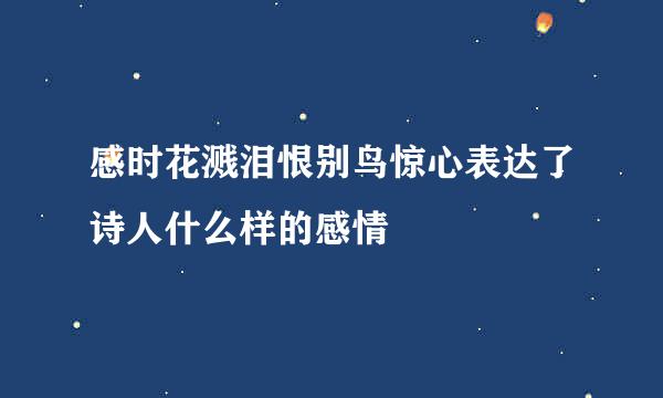 感时花溅泪恨别鸟惊心表达了诗人什么样的感情