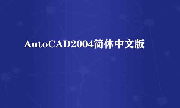 AutoCAD2004简体中文版