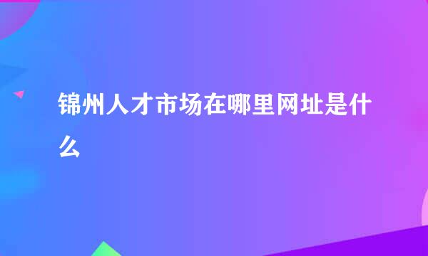 锦州人才市场在哪里网址是什么