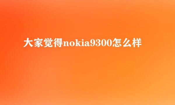 大家觉得nokia9300怎么样