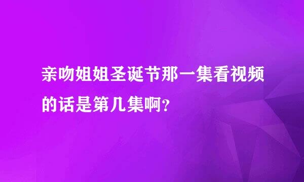 亲吻姐姐圣诞节那一集看视频的话是第几集啊？