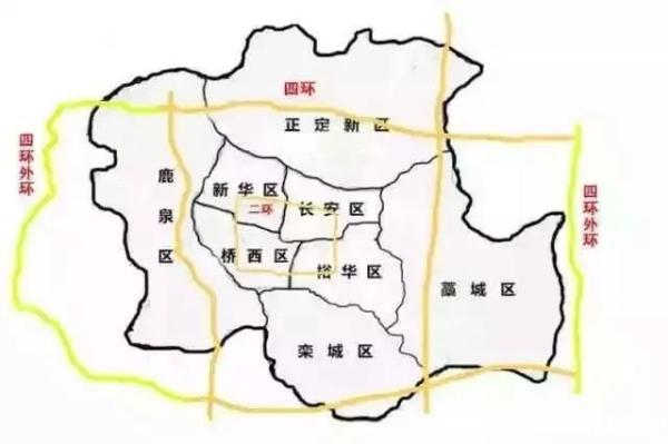 石家庄市区的五个区是怎么划分的（长安区、裕华区、桥东区、桥西区、新华区）