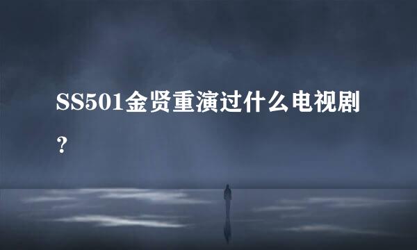 SS501金贤重演过什么电视剧？