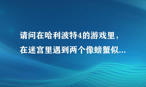 请问在哈利波特4的游戏里，在迷宫里遇到两个像螃蟹似的两个东西怎么打呀？