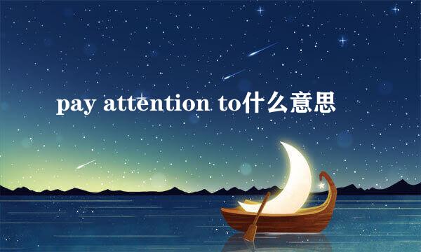 pay attention to什么意思