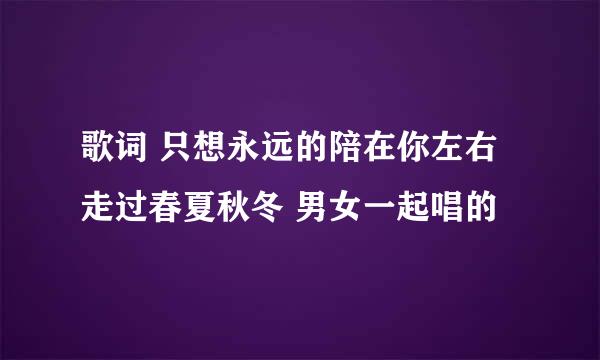 歌词 只想永远的陪在你左右 走过春夏秋冬 男女一起唱的