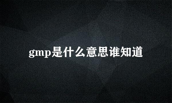 gmp是什么意思谁知道