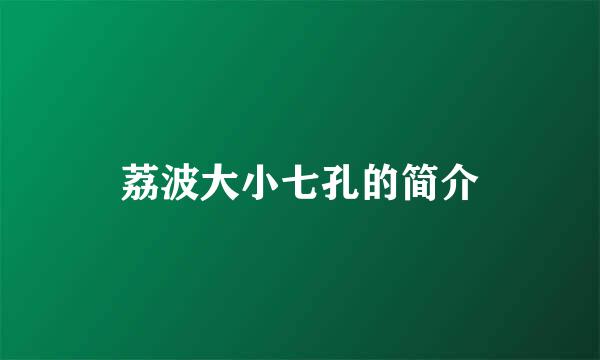 荔波大小七孔的简介