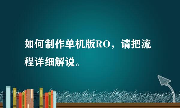 如何制作单机版RO，请把流程详细解说。