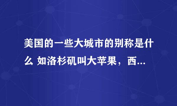 美国的一些大城市的别称是什么 如洛杉矶叫大苹果，西雅图又叫绿宝石城