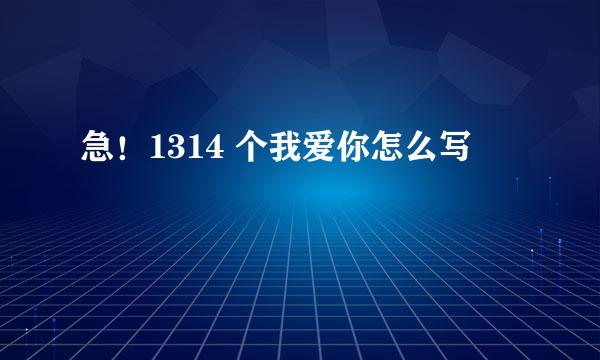 急！1314 个我爱你怎么写