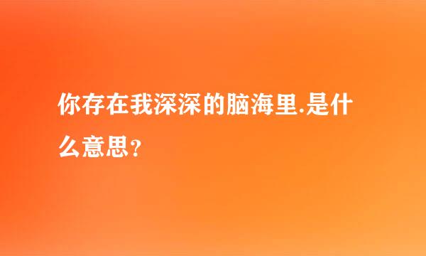 你存在我深深的脑海里.是什么意思？