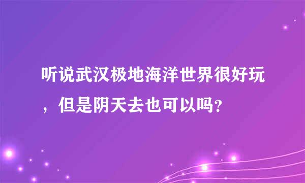 听说武汉极地海洋世界很好玩，但是阴天去也可以吗？