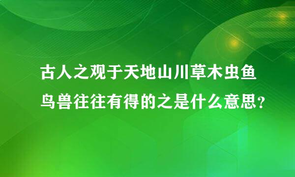 古人之观于天地山川草木虫鱼鸟兽往往有得的之是什么意思？