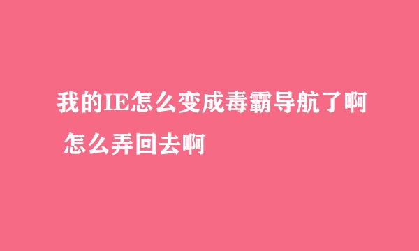 我的IE怎么变成毒霸导航了啊 怎么弄回去啊