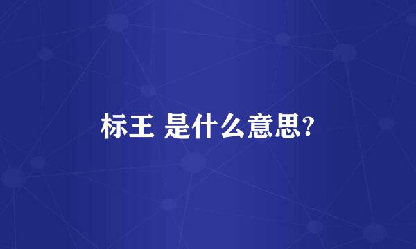 标王 是什么意思?