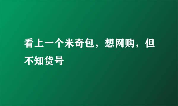 看上一个米奇包，想网购，但不知货号