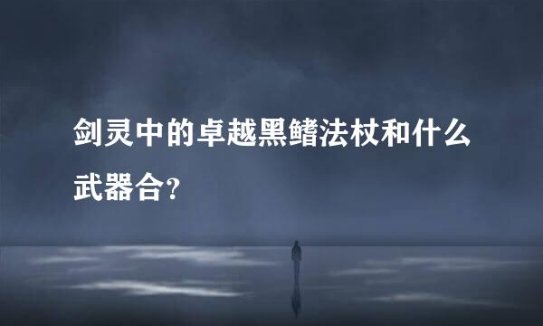 剑灵中的卓越黑鳍法杖和什么武器合？