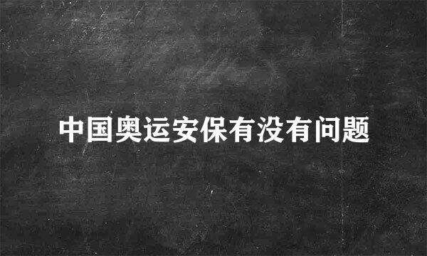 中国奥运安保有没有问题