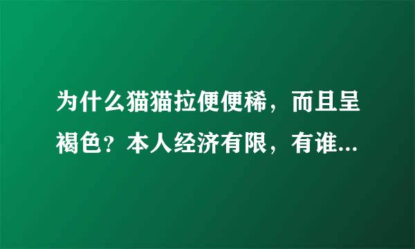 为什么猫猫拉便便稀，而且呈褐色？本人经济有限，有谁能帮帮我！帮帮那可怜的小家伙！