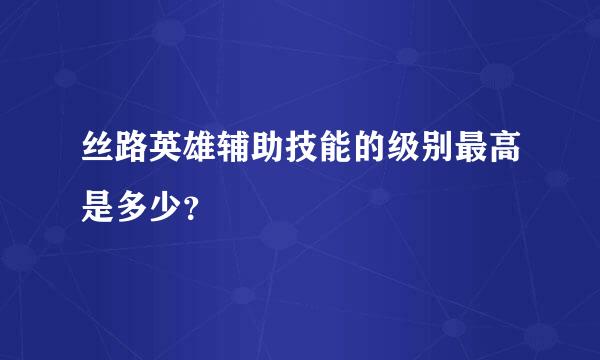 丝路英雄辅助技能的级别最高是多少？