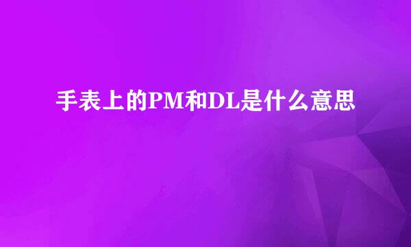 手表上的PM和DL是什么意思