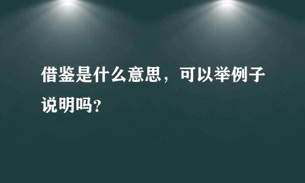 借鉴是什么意思，可以举例子说明吗？