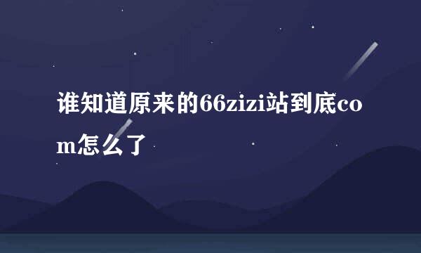 谁知道原来的66zizi站到底com怎么了