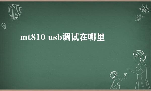 mt810 usb调试在哪里