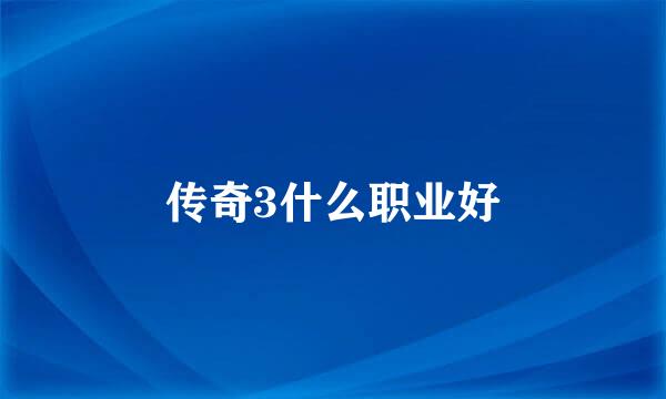 传奇3什么职业好